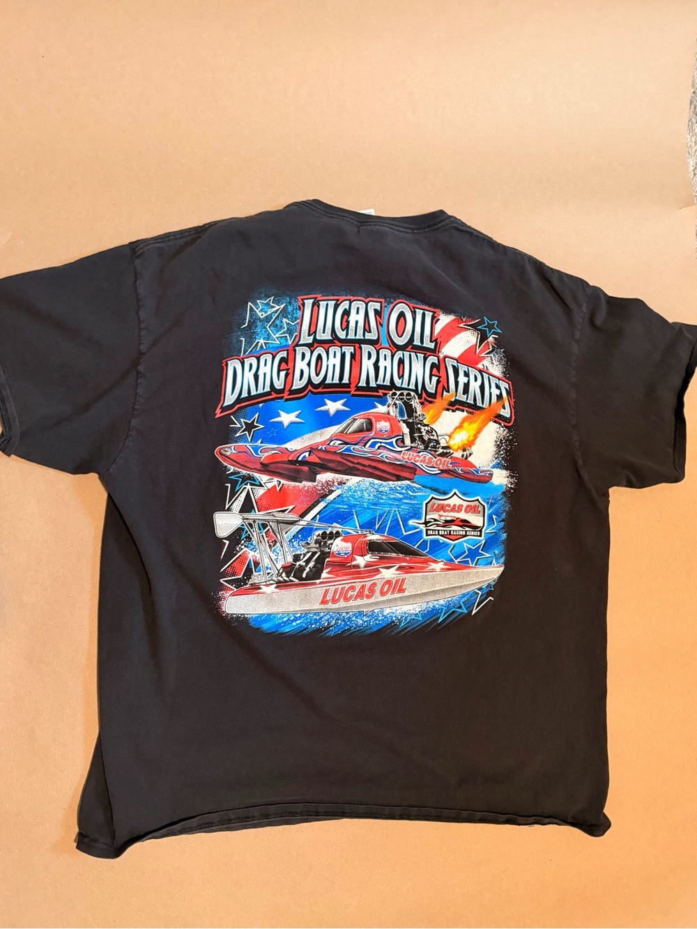 Vintage Black Drag Boat Racing Graphic Tee